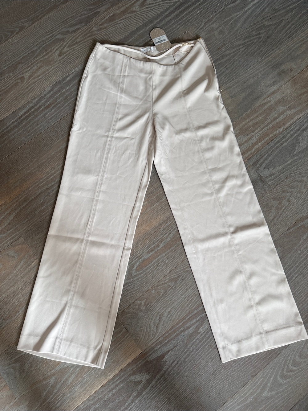 Meshki Cream Wide-Leg Trousers